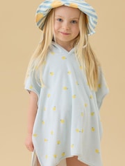 MORI Blue Lemon Print Soft Bath Poncho Towel - Image 1 of 2