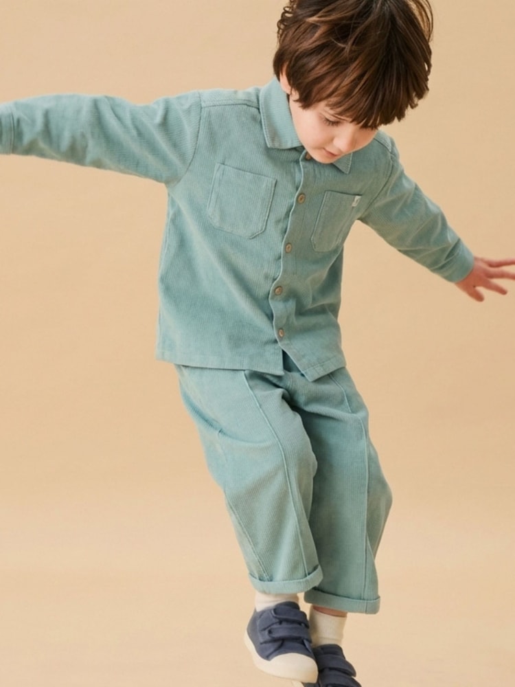 MORI Green Soft Cotton Corduroy Trousers - Image 1 of 2 MORI Green Soft Cotton Corduroy Trousers - Image 1 of 2