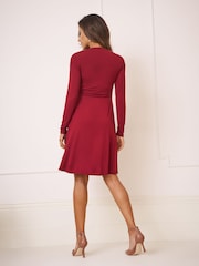 Seraphine Red Maternity & Nursing Jersey Knot Dress - Image 6 of 6