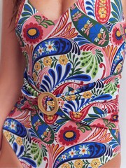 Boden Cream Sorrento Hoop Sash Swimsuit - Image 5 of 7