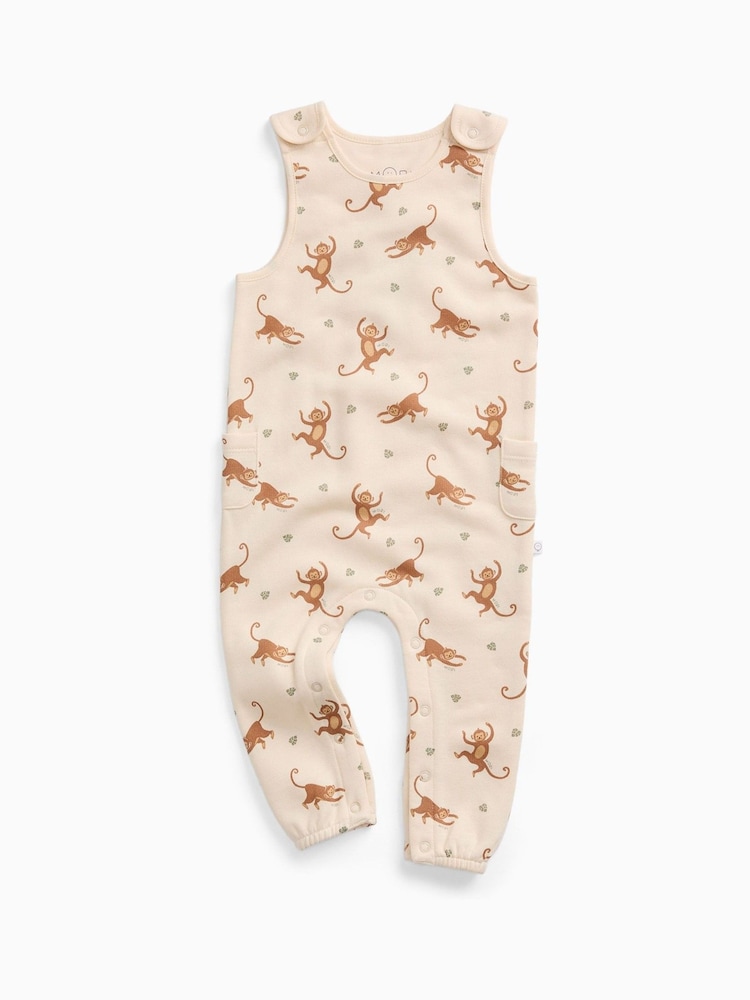 MORI Cream Monkey Supersoft Dungarees - Image 1 of 2 MORI Cream Monkey Supersoft Dungarees - Image 1 of 2