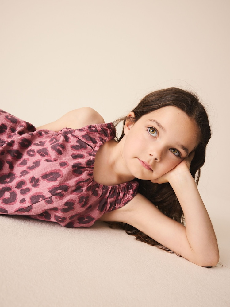 Estampado Animal Leopardo Rosa - Mono corto (3-16años) - Imagen 4 de 4