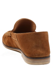 Jones Bootmaker Cognac Suede Gloriana Block Heel Leather Buckled Sandals - Image 3 of 5