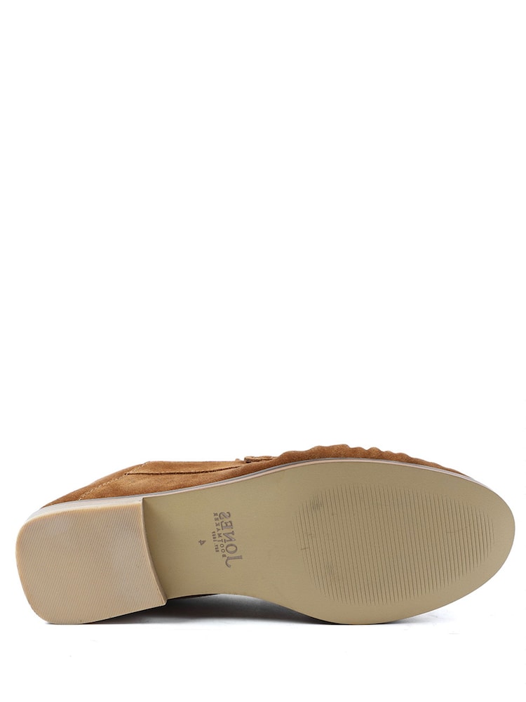 Jones Bootmaker Cognac Suede Gloriana Block Heel Leather Buckled Sandals - Image 5 of 5