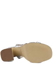 Jones Bootmaker Metallic Multi Gloriana Block Heel Leather Buckled Sandals - Image 5 of 6