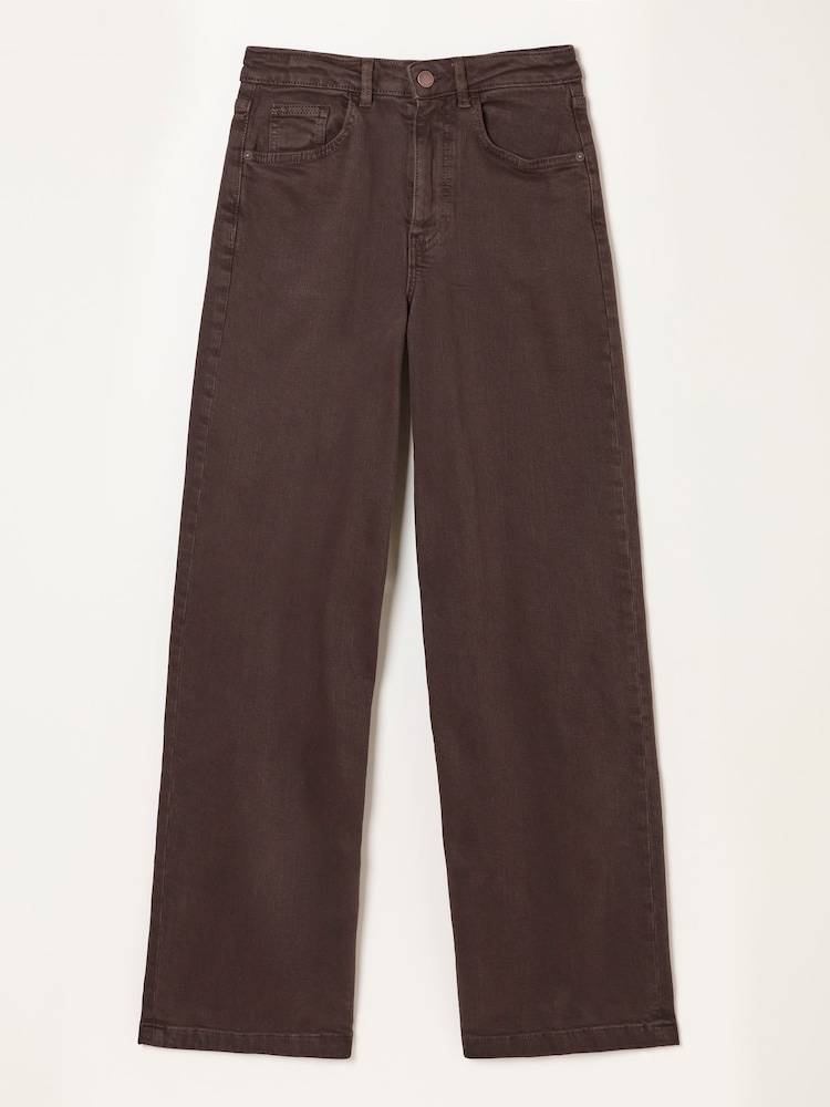 FatFace Welling Chocolate Brown Wide leg Jeans - Image 1 of 6 FatFace Welling Chocolate Brown Wide leg Jeans - Image 1 of 6