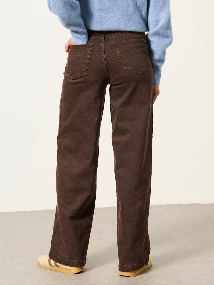 FatFace Welling Chocolate Brown Wide leg Jeans - Image 2 of 6 FatFace Welling Chocolate Brown Wide leg Jeans - Image 2 of 6