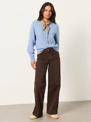 FatFace Welling Chocolate Brown Wide leg Jeans - Image 4 of 6