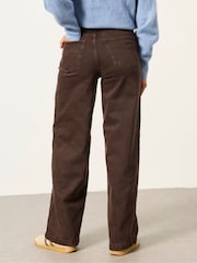 FatFace Welling Chocolate Brown Petite Wide leg Jeans - Image 2 of 6