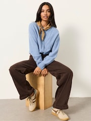 FatFace Welling Chocolate Brown Petite Wide leg Jeans - Image 5 of 6