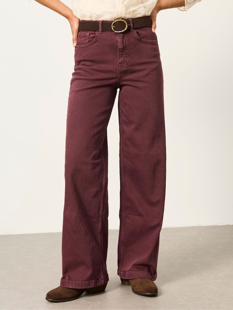 FatFace Welling Plum Purple Wide leg Jeans - Image 1 of 6 FatFace Welling Plum Purple Wide leg Jeans - Image 1 of 6