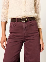 FatFace Welling Plum Purple Petite Wide leg Jeans - Image 3 of 6