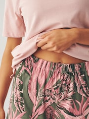 Pink Palm Short Pyjamas Set - Image 2 of 6