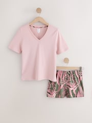Pink Palm Short Pyjamas Set - Image 4 of 6