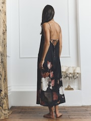 Black Floral Lightweight Viscose Slip - Image 4 of 9