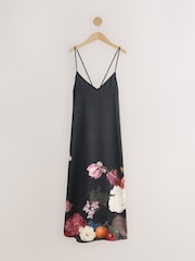 Black Floral Lightweight Viscose Slip - Image 7 of 9