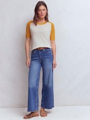 Boden Yellow Agnes Linen Button T-Shirt - Image 4 of 6