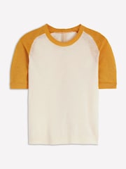 Boden Yellow Agnes Linen Button T-Shirt - Image 5 of 6