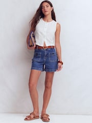 Boden White Andrea Linen Blouse - Image 2 of 6