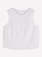 Boden White Andrea Linen Blouse - Image 6 of 6