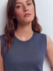 Boden Blue Agnes Linen Tank - Image 4 of 6