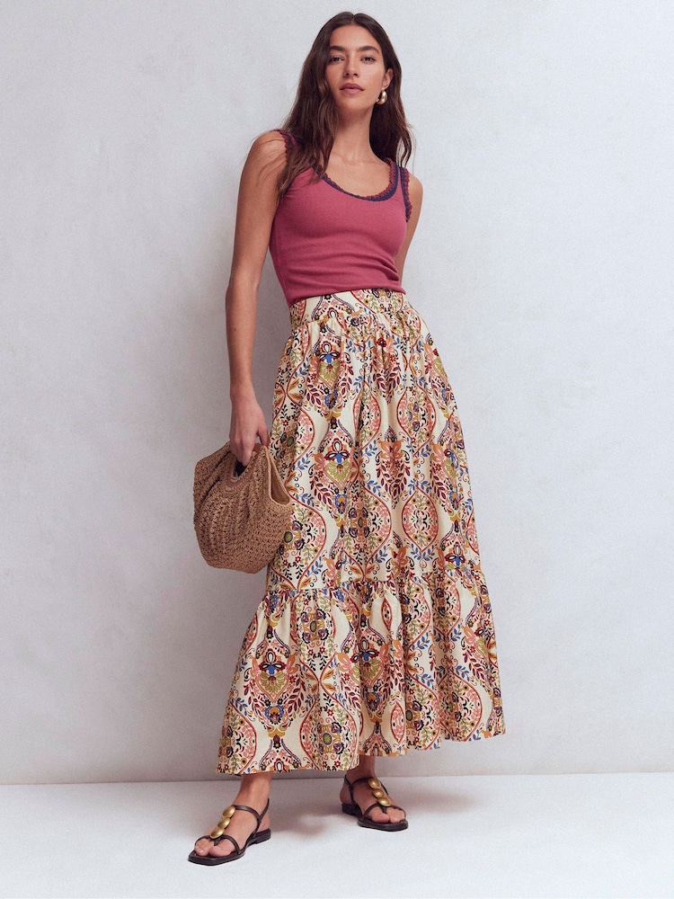 Boden Cream Abigail Poplin Maxi Skirt - Image 1 of 5 Boden Cream Abigail Poplin Maxi Skirt - Image 1 of 5