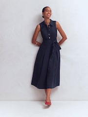 Boden Blue Belinda Linen Shirt Dress - Image 1 of 7