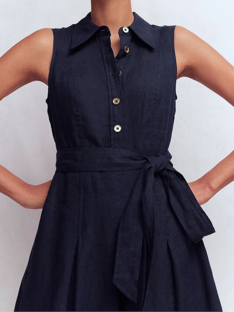Boden Blue Belinda Linen Shirt Dress - Image 2 of 7
