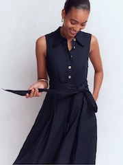 Boden Blue Belinda Linen Shirt Dress - Image 5 of 7