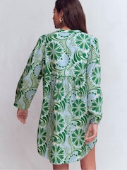 Boden Blue Pia Linen Yoke Tassel Dress - Image 3 of 6