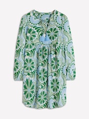 Boden Blue Pia Linen Yoke Tassel Dress - Image 6 of 6
