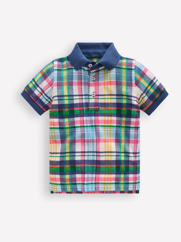 Boden Cream/Pink/Green Piqué Polo Shirt - Image 1 of 3