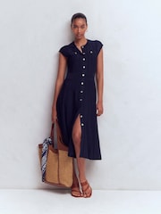 Boden Blue Cap Sleeve Knitted Dress - Image 1 of 8