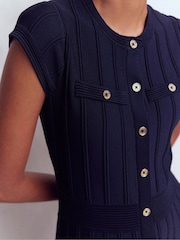 Boden Blue Cap Sleeve Knitted Dress - Image 2 of 8