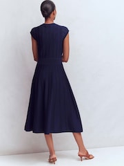 Boden Blue Cap Sleeve Knitted Dress - Image 3 of 8