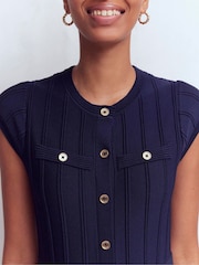 Boden Blue Cap Sleeve Knitted Dress - Image 5 of 8