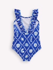 Boden Blue Hallie Frill Strap Swimsuit - Image 2 of 3