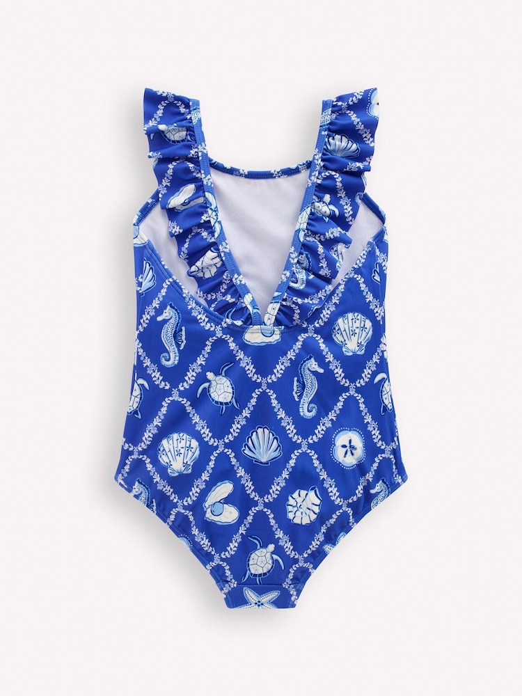 Boden Blue Hallie Frill Strap Swimsuit - Image 2 of 3
