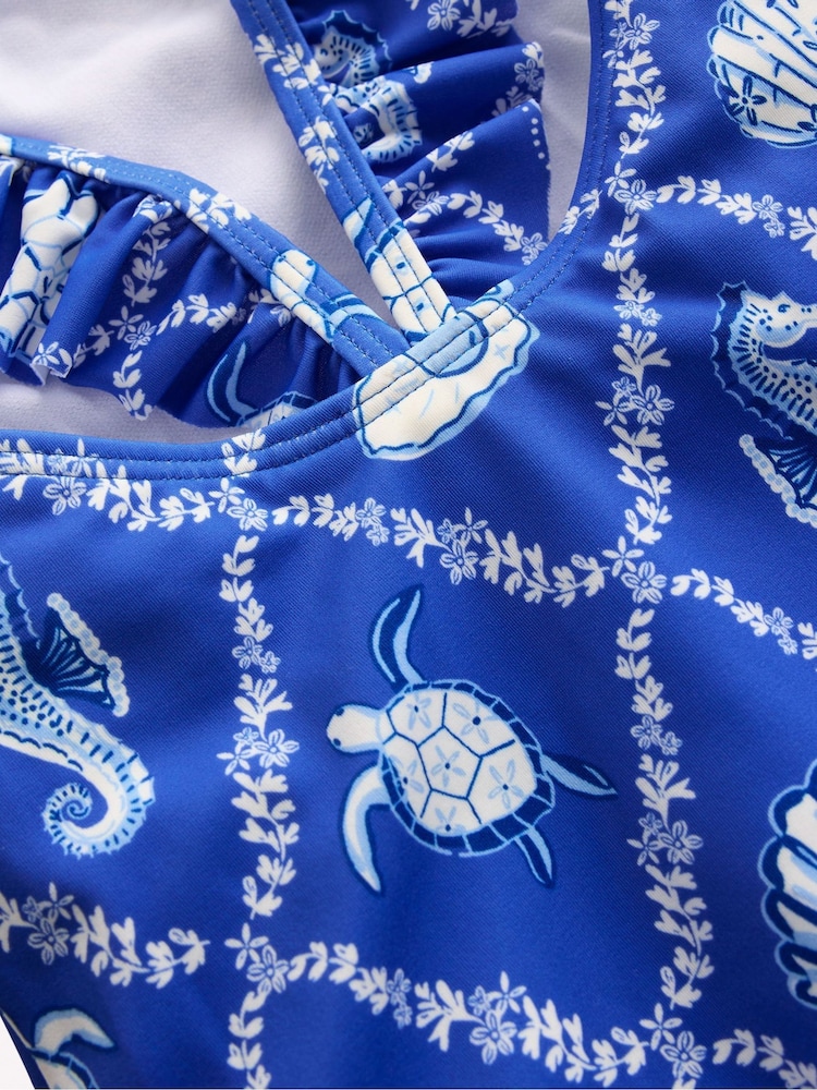 Boden Blue Hallie Frill Strap Swimsuit - Image 3 of 3