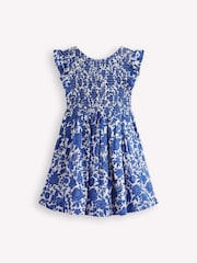Boden Blue Bow Back Flutter Sleeve Dress - Image 1 of 3