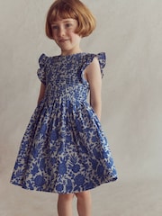 Boden Blue Bow Back Flutter Sleeve Dress - Image 5 of 7