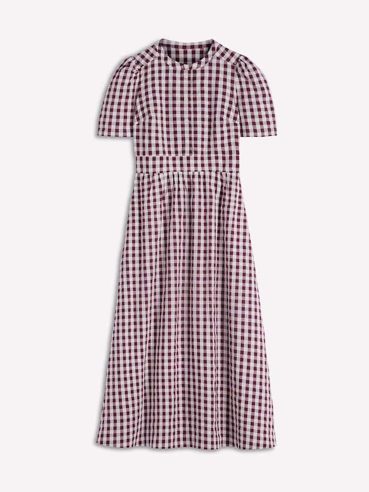 Boden Red Ivy Cotton Midi Dress - Image 7 of 7