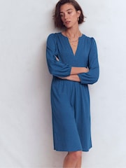 Boden Blue Cathy Notch Neck Jersey Dress - Image 4 of 5