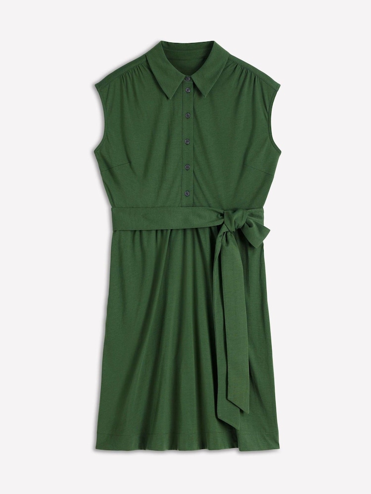 Boden Green Honor Short Jersey Shirt Dress - Image 6 of 6 Boden Green Honor Short Jersey Shirt Dress - Image 6 of 6