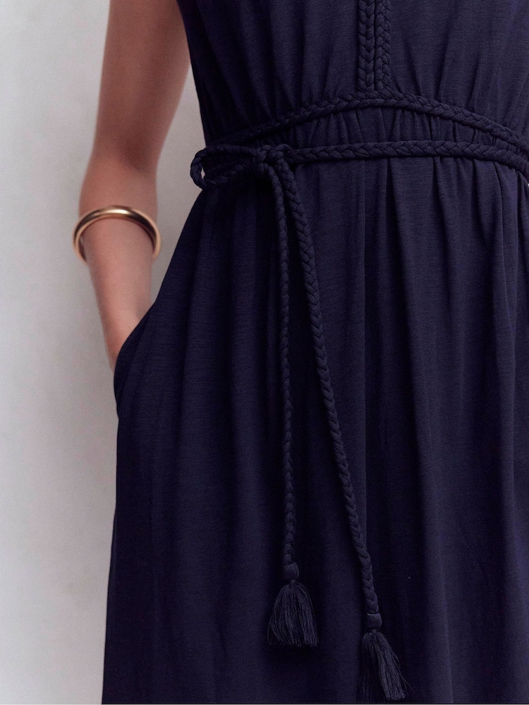 Boden Blue Heidi Ruched Rope Jersey Dress - Image 2 of 6