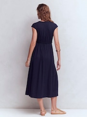 Boden Blue Heidi Ruched Rope Jersey Dress - Image 3 of 6