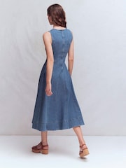 Boden Annet Denim Midi Dress - Imagen 3 de 7