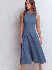 Boden Annet Denim Midi Dress - Imagen 4 de 7