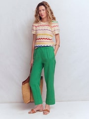 Boden Green Double Cloth Crop Trousers - Image 1 of 7