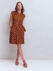 Boden Brown Honor Short Jersey Shirt Dress - Image 1 of 6